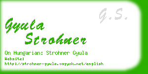 gyula strohner business card